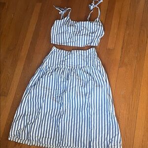 Old Navy Blue and White Striped Set